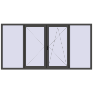 Buy Tilt-and-Turn 2800x1400 mm REHAU ENERGY-SAVING SYNEGO MD BASALT_GREY two-sided