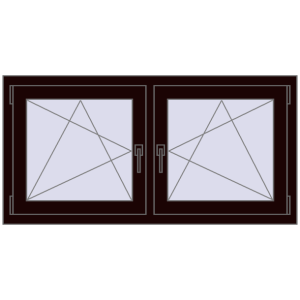 Zamów teraz Okna skrzydłowe 1305x635 mm REHAU ENERGY-SAVING SYNEGO MD CHOCOLATE_BROWN dwustronny