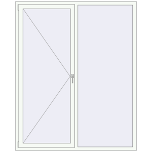 Okno plastikowe 1650x2040 mm Dwuskrzydłowe. Widok od środka Zamów teraz Okna skrzydłowe 1650x2040 mm REHAU ENERGY-SAVING SYNEGO MD RAL 9016 Traffic white dwustronny