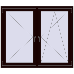 Buy Tilt-and-Turn 1440x1220 mm REHAU OPTIMUM EURO-DESIGN 70 CHOCOLATE_BROWN two-sided
