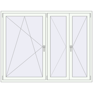 Okno plastikowe 1800x1400 mm Dwuskrzydłowe. Widok od środka Zamów teraz Okna skrzydłowe 1800x1400 mm REHAU OPTIMUM EURO-DESIGN 70 RAL 9016 Traffic white dwustronny