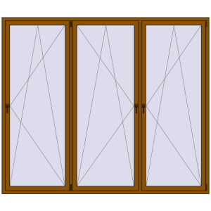 Zamów teraz Okna skrzydłowe 2700x2300 mm REHAU ENERGY-SAVING SYNEGO MD GOLDEN OAK dwustronny