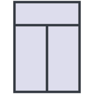 Plastic window 1390x1900 mm Double-leaf with fanlight. View from inside Buy Tilt-and-Turn 1390x1900 mm KORSA BRILLANT DESIGN