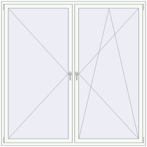 Buy Tilt-and-Turn 2100x2100 mm REHAU ENERGY-SAVING SYNEGO MD GOLDEN OAK external