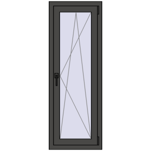 Okno plastikowe 500x1400 mm Jednoskrzydłowe. Widok od środka Zamów teraz Okna skrzydłowe 500x1400 mm REHAU ENERGY-SAVING SYNEGO MD BASALT_GREY dwustronny