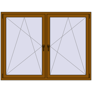 Buy Tilt-and-Turn 1755x1340 mm REHAU ENERGY-SAVING SYNEGO MD GOLDEN OAK two-sided