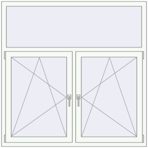 Buy Tilt-and-Turn 1500x1500 mm REHAU ENERGY-SAVING SYNEGO MD RAL 9016 Traffic white two-sided