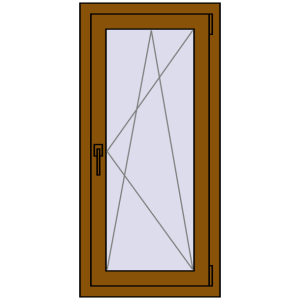 Buy Tilt-and-Turn 540x1130 mm REHAU OPTIMUM EURO-DESIGN 70 GOLDEN OAK two-sided