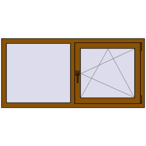 Zamów teraz Okna skrzydłowe 1500x700 mm EPSILON OPTIMA GOLDEN OAK dwustronny