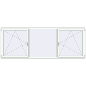 Buy Tilt-and-Turn 3000x1100 mm REHAU ENERGY-SAVING SYNEGO MD RAL 9016 Traffic white two-sided