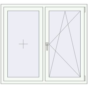 Buy Tilt-and-Turn 1300x1200 mm REHAU OPTIMUM EURO-DESIGN 70 RAL 9016 Traffic white two-sided