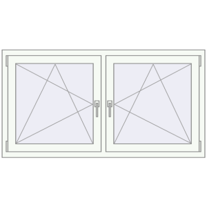 Buy Tilt-and-Turn 1490x790 mm REHAU OPTIMUM EURO-DESIGN 70 RAL 9016 Traffic white two-sided