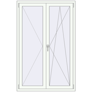 Buy Tilt-and-Turn 1100x1700 mm REHAU OPTIMUM EURO-DESIGN 70 RAL 9016 Traffic white two-sided