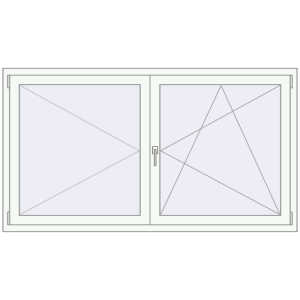 Buy Tilt-and-Turn 1800x1000 mm REHAU OPTIMUM EURO-DESIGN 70 RAL 9016 Traffic white two-sided