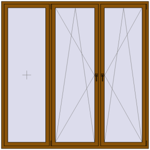 Buy Tilt-and-Turn 2300x2300 mm REHAU OPTIMUM EURO-DESIGN 70 GOLDEN OAK two-sided