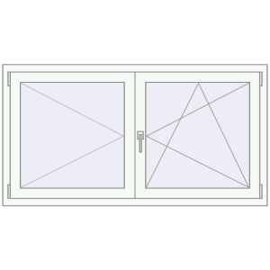 Buy Tilt-and-Turn 1500x800 mm REHAU OPTIMUM EURO-DESIGN 70 RAL 9016 Traffic white two-sided