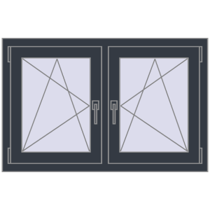 Zamów teraz Okna skrzydłowe 1050x680 mm REHAU ENERGY-SAVING SYNEGO MD ANTHRACITE_GREY_STRUKTURAL dwustronny