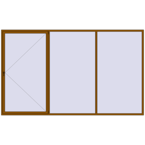 Buy Tilt-and-Turn 4000x2400 mm REHAU OPTIMUM EURO-DESIGN 70 GOLDEN OAK two-sided