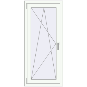 Buy Tilt-and-Turn 580x1280 mm REHAU OPTIMUM EURO-DESIGN 70 RAL 9016 Traffic white two-sided