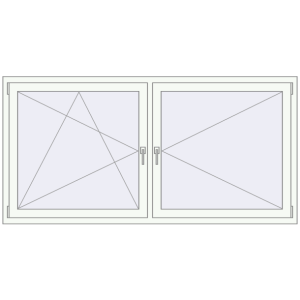 Buy Tilt-and-Turn 2000x1000 mm REHAU OPTIMUM EURO-DESIGN 70 RAL 9016 Traffic white two-sided