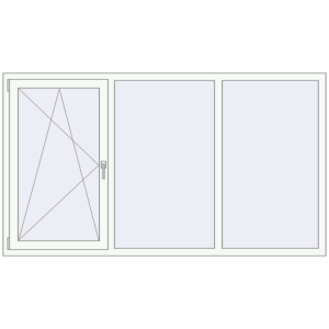 Buy Tilt-and-Turn 2160x1220 mm REHAU ENERGY-SAVING SYNEGO MD RAL 9016 Traffic white two-sided
