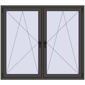 Zamów teraz Okna skrzydłowe 1575x1415 mm REHAU ENERGY-SAVING SYNEGO MD BASALT_GREY dwustronny