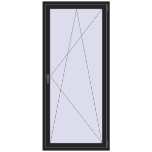 Buy Tilt-and-Turn 900x2000 mm REHAU ENERGY-SAVING SYNEGO MD BLACK_ULTI-MATT two-sided