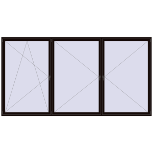 Buy Tilt-and-Turn 4000x2100 mm REHAU OPTIMUM EURO-DESIGN 70 BLACK_BROWN two-sided
