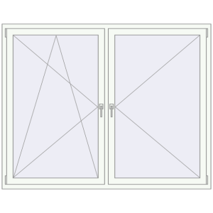 Buy Tilt-and-Turn 1900x1500 mm REHAU OPTIMUM EURO-DESIGN 70 RAL 9016 Traffic white two-sided