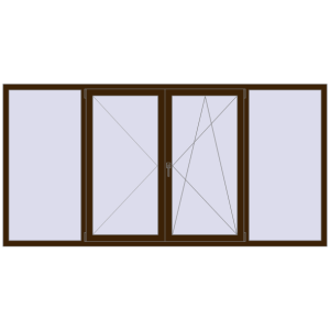 Buy Tilt-and-Turn 2800x1400 mm REHAU ENERGY-SAVING SYNEGO MD DARK_OAK two-sided