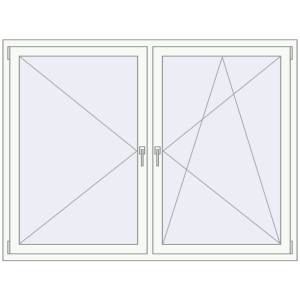 Buy Tilt-and-Turn 1800x1350 mm REHAU OPTIMUM EURO-DESIGN 70 RAL 9016 Traffic white two-sided