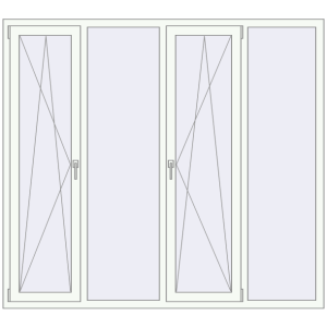 Buy Tilt-and-Turn 2000x1800 mm REHAU OPTIMUM EURO-DESIGN 70 RAL 9016 Traffic white two-sided