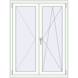 Buy Tilt-and-Turn 1020x1350 mm REHAU OPTIMUM EURO-DESIGN 70 RAL 9016 Traffic white two-sided