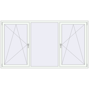 Buy Tilt-and-Turn 2470x1340 mm REHAU ENERGY-SAVING SYNEGO MD ANTHRACITE_GREY_STRUKTURAL external