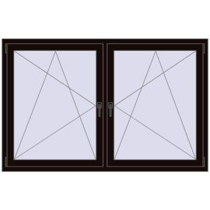 Buy Tilt-and-Turn 1770x1145 mm REHAU ENERGY-SAVING SYNEGO MD BLACK_BROWN two-sided