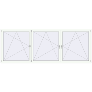 Buy Tilt-and-Turn 3540x1335 mm REHAU OPTIMUM EURO-DESIGN 70 RAL 9016 Traffic white two-sided