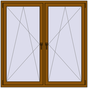 Zamów teraz Okna skrzydłowe 1635x1550 mm REHAU ENERGY-SAVING SYNEGO MD GOLDEN OAK dwustronny