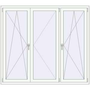 Buy Tilt-and-Turn 1800x1600 mm REHAU OPTIMUM EURO-DESIGN 70 RAL 9016 Traffic white two-sided