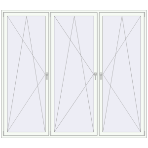 Buy Tilt-and-Turn 2500x2200 mm REHAU ENERGY-SAVING SYNEGO MD RAL 9016 Traffic white two-sided