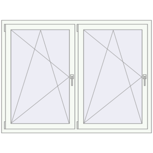 Buy Tilt-and-Turn 1600x1200 mm REHAU OPTIMUM EURO-DESIGN 70 RAL 9016 Traffic white two-sided