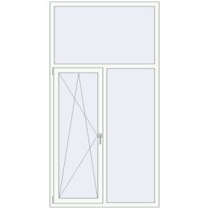 Buy Tilt-and-Turn 1240x2330 mm REHAU OPTIMUM EURO-DESIGN 70 RAL 9016 Traffic white two-sided