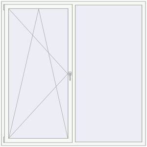 Buy Tilt-and-Turn 2000x2000 mm REHAU OPTIMUM EURO-DESIGN 70 RAL 9016 Traffic white two-sided