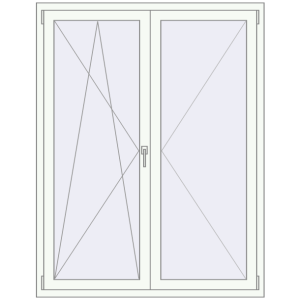 Buy Tilt-and-Turn 1300x1680 mm REHAU BRILLANT DESIGN RAL 9016 Traffic white two-sided