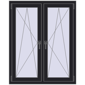 Zamów teraz Okna skrzydłowe 1020x1265 mm REHAU ENERGY-SAVING SYNEGO MD BLACK_ULTI-MATT dwustronny