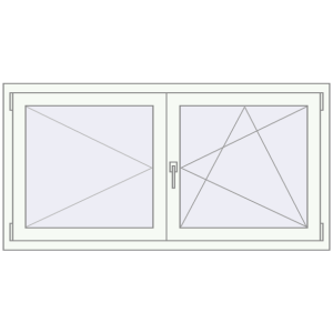 Buy Tilt-and-Turn 1500x750 mm REHAU OPTIMUM EURO-DESIGN 70 RAL 9016 Traffic white two-sided