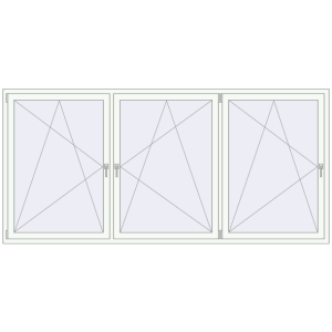 Buy Tilt-and-Turn 2950x1400 mm REHAU ENERGY-SAVING SYNEGO MD RAL 9016 Traffic white two-sided