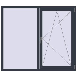 Buy Tilt-and-Turn 1500x1300 mm REHAU OPTIMUM EURO-DESIGN 70 ANTHRACITE_GREY_STRUKTURAL two-sided
