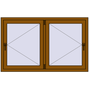 Buy Tilt-and-Turn 1450x900 mm REHAU OPTIMUM EURO-DESIGN 70 GOLDEN OAK two-sided