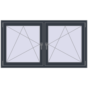 Zamów teraz Okna skrzydłowe 1575x860 mm REHAU ENERGY-SAVING SYNEGO MD ANTHRACITE_GREY_STRUKTURAL dwustronny