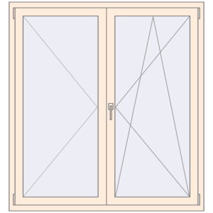 Buy Tilt-and-Turn 1400x1500 mm REHAU OPTIMUM EURO-DESIGN 70 CREAME_WHITE_50L-2 two-sided